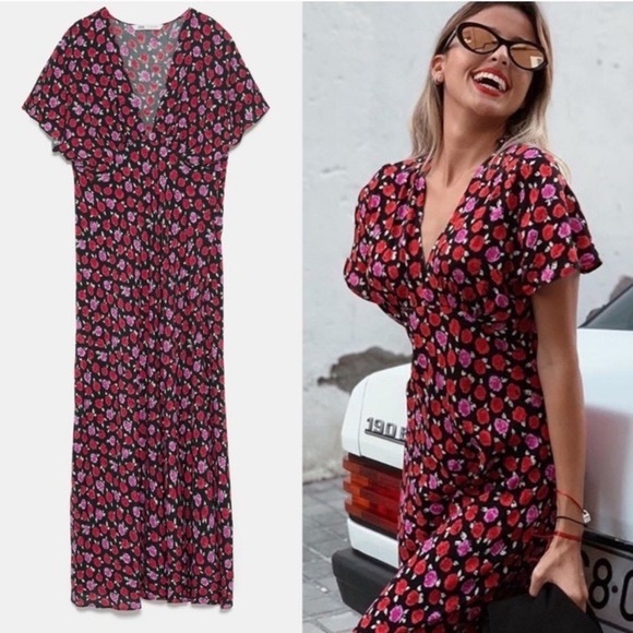 Zara Dresses & Skirts - Zara V Neck Maxi Dress